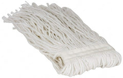 PRO-SOURCE - 1-1/4" White Head Band, Small Rayon Cut End Mop Head - 4 Ply, Clamp Jaw Connection, Use for General Purpose - Exact Tooling