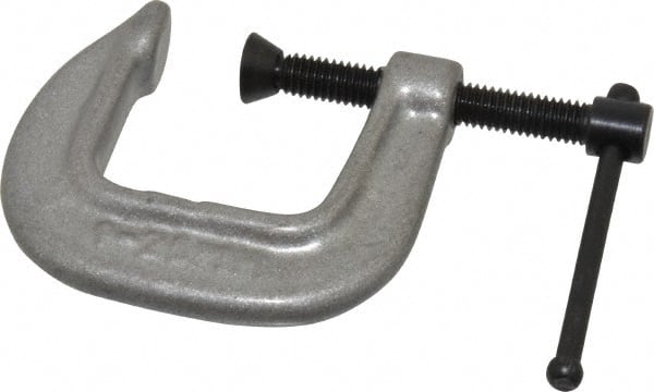 Wilton - Light-Duty 1" Max Opening, 1-1/16" Throat Depth, Ductile Iron Standard C-Clamp - 645 Lb Capacity, 0" Min Opening, Standard Throat Depth - Exact Tooling