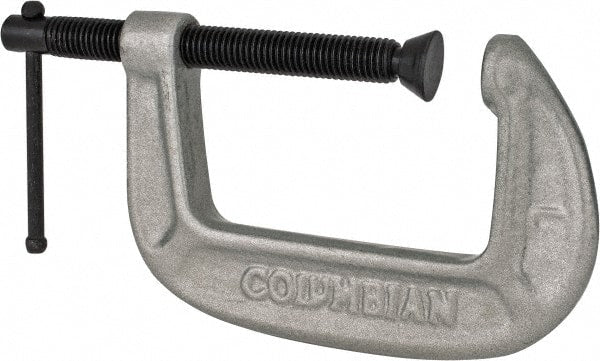 Wilton - Light-Duty 3" Max Opening, 2" Throat Depth, Ductile Iron Standard C-Clamp - 1,430 Lb Capacity, 0" Min Opening, Standard Throat Depth - Exact Tooling