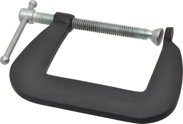 Wilton - Light-Duty 2-1/2" Max Opening, 2-1/2" Throat Depth, Forged Steel Standard C-Clamp - 850 Lb Capacity, 0" Min Opening, Standard Throat Depth, Steel Screw - Exact Tooling