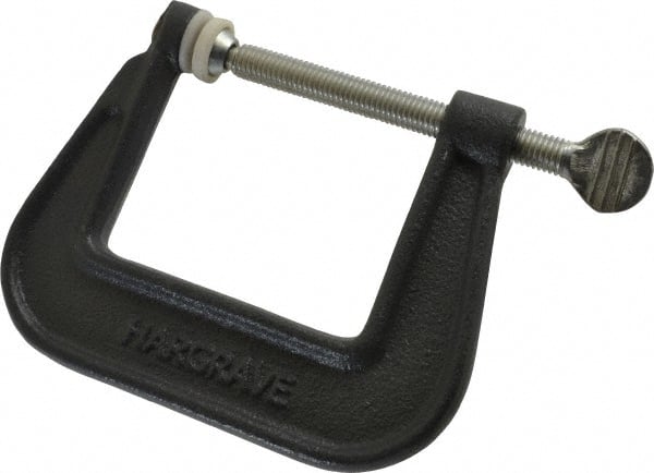 Wilton - Light-Duty 2-1/2" Max Opening, 2-5/16" Throat Depth, Ductile Iron Standard C-Clamp - 550 Lb Capacity, 0" Min Opening, Standard Throat Depth, Steel Screw - Exact Tooling