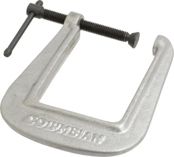 Wilton - Light-Duty 2" Max Opening, 3-1/2" Throat Depth, Ductile Iron Standard C-Clamp - 450 Lb Capacity, 0" Min Opening, Deep Throat - Exact Tooling