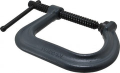 Wilton - Regular-Duty 4" Max Opening, 4" Throat Depth, Forged Steel Standard C-Clamp - 4,100 Lb Capacity, 0" Min Opening, Square Deep Throat - Exact Tooling