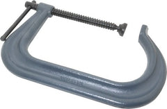 Wilton - Regular-Duty 8" Max Opening, 6" Throat Depth, Forged Steel Standard C-Clamp - 5,900 Lb Capacity, 2" Min Opening, Square Deep Throat - Exact Tooling
