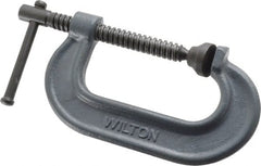 Wilton - Regular-Duty 3" Max Opening, 1-15/16" Throat Depth, Forged Steel Standard C-Clamp - 3,000 Lb Capacity, 0" Min Opening, Standard Throat Depth - Exact Tooling