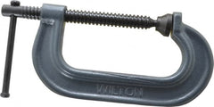 Wilton - Regular-Duty 4" Max Opening, 2-5/16" Throat Depth, Forged Steel Standard C-Clamp - 3,700 Lb Capacity, 0" Min Opening, Standard Throat Depth - Exact Tooling