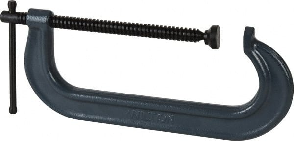Wilton - Regular-Duty 10" Max Opening, 3-3/4" Throat Depth, Forged Steel Standard C-Clamp - 6,000 Lb Capacity, 1-1/2" Min Opening, Standard Throat Depth - Exact Tooling