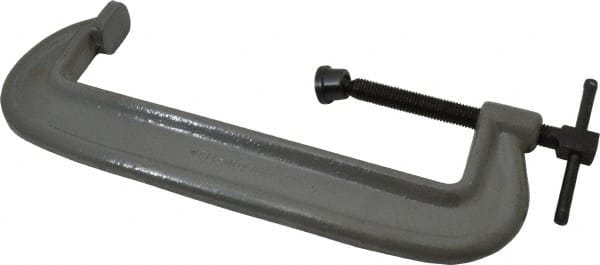 Wilton - Heavy-Duty 12" Max Opening, 2-15/16" Throat Depth, Forged Steel Standard C-Clamp - 15,000 Lb Capacity, 8" Min Opening, Standard Throat Depth, Cold Drawn Steel Screw - Exact Tooling