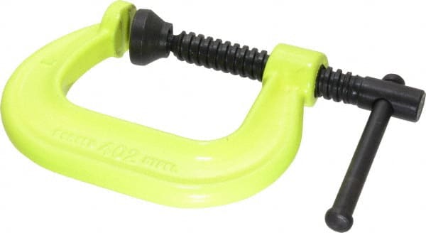 Wilton - Regular-Duty 2-1/8" Max Opening, 2-1/4" Throat Depth, Forged Steel Standard C-Clamp - 3,500 Lb Capacity, 0" Min Opening, Deep Throat, Alloy Steel Screw - Exact Tooling
