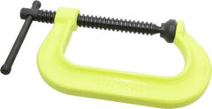 Wilton - Regular-Duty 4-1/4" Max Opening, 3-1/4" Throat Depth, Forged Steel Standard C-Clamp - 6,200 Lb Capacity, 0" Min Opening, Deep Throat, Alloy Steel Screw - Exact Tooling