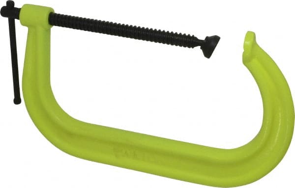 Wilton - Regular-Duty 10-1/8" Max Opening, 6" Throat Depth, Forged Steel Standard C-Clamp - 8,000 Lb Capacity, 2" Min Opening, Deep Throat, Alloy Steel Screw - Exact Tooling