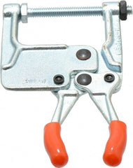 Lapeer - 181.44 Kg Load Capacity, 1-3/16" Throat Depth, 4-3/4" OAL, Carbon Steel, C Style Plier Clamp - 1-15/16" Max Jaw Capacity, 1/4-20 Spindle, 1.94" Open Throat Height, Orange Handle, Spindle End - Exact Tooling