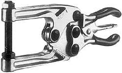 Lapeer - 725.75 Kg Load Capacity, 2-1/4" Throat Depth, 9-3/4" OAL, Carbon Steel, C Style Plier Clamp - 1-3/4" Max Jaw Capacity, 3/8-24 Spindle, 1.22" Open Throat Height, Orange Handle, Spindle End - Exact Tooling