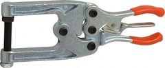 Lapeer - 544.31 Kg Load Capacity, 2-1/4" Throat Depth, 8-3/8" OAL, Carbon Steel, C Style Plier Clamp - 1-3/4" Max Jaw Capacity, 3/8-24 Spindle, 1.22" Open Throat Height, Orange Handle, Spindle End - Exact Tooling