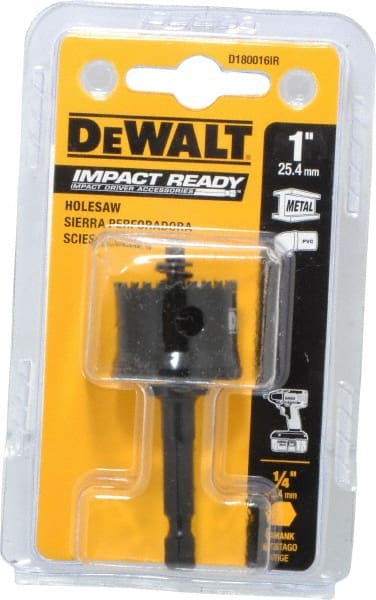 DeWALT - 1" Diam, 5/8" Cutting Depth, Hole Saw - Bi-Metal Saw, Toothed Edge - Exact Tooling