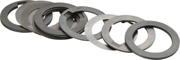 Precision Brand - 1-1/4 Inch Inside Diameter, 1-3/4 Inch Outside Diameter, 5/16 Inch Keyway Width, Steel Machine Tool Arbor Spacer Set - 0.001 to 0.125 Inch Thick, Use with Gang Cutters, Grinding Tools, Milling Cutters, Saws, Slitting Blades, 19 Pieces - Exact Tooling