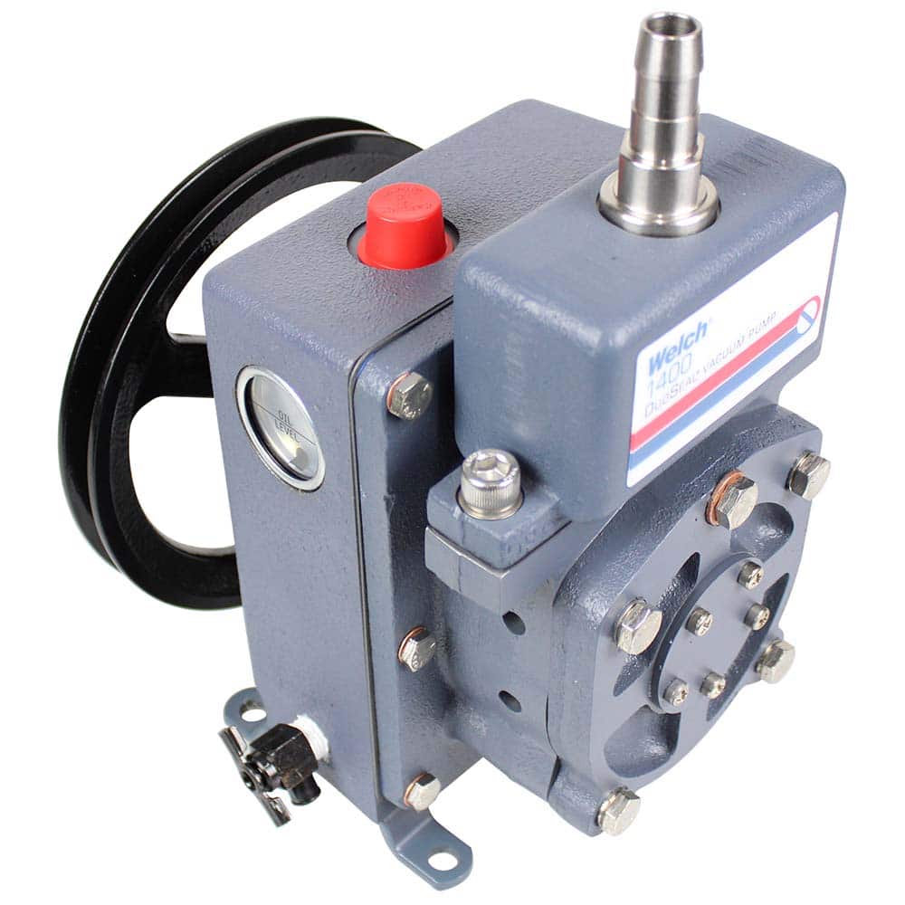Welch - Rotary Vane-Type Vacuum Pumps; Horsepower: N/A ; Voltage: N/A ; Cubic Feet per Minute: 0.90 ; Length (Decimal Inch): 8.9000 ; Width (Decimal Inch): 9.0000 ; Height (Inch): 12.56 - Exact Tooling