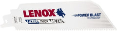 Lenox - 6" Long x 1" Thick, Bi-Metal Reciprocating Saw Blade - Straight Profile, 10 TPI, Toothed Edge - Exact Tooling