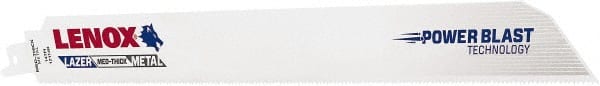 Lenox - 12" Long x 1" Thick, Bi-Metal Reciprocating Saw Blade - Straight Profile, 14 TPI, Toothed Edge - Exact Tooling