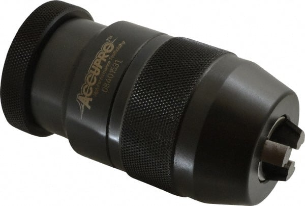Accupro - JT33, 1/8 to 5/8" Capacity, Tapered Mount Drill Chuck - Keyless, 52mm Sleeve Diam, 95mm Open Length - Exact Tooling