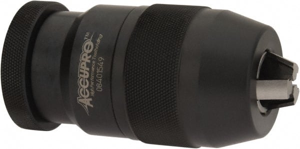 Accupro - JT6, 1/8 to 5/8" Capacity, Tapered Mount Drill Chuck - Keyless, 52mm Sleeve Diam, 95mm Open Length - Exact Tooling