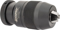 Accupro - 1/2-20, 1/8 to 5/8" Capacity, Threaded Mount Drill Chuck - Keyless, 52mm Sleeve Diam, 95mm Open Length - Exact Tooling