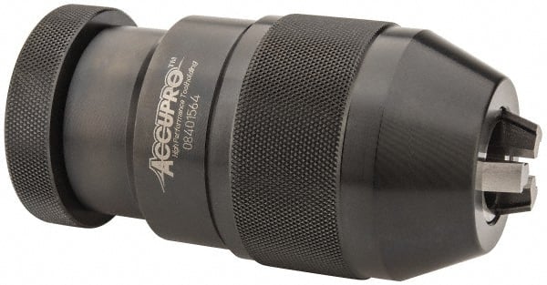 Accupro - JT3, 13/64 to 3/4" Capacity, Tapered Mount Drill Chuck - Keyless, 64mm Sleeve Diam, 121mm Open Length - Exact Tooling
