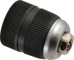 Accupro - 3/8-24 Male, 1/32 to 3/8" Capacity, Threaded Mount Drill Chuck - Keyless, 41mm Sleeve Diam, 57mm Open Length - Exact Tooling