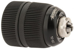 Accupro - 3/8-24, 1/32 to 3/8" Capacity, Threaded Mount Drill Chuck - Keyless, 41mm Sleeve Diam, 57mm Open Length - Exact Tooling