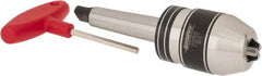 Accupro - 3MT, 1/32 to 1/2" Capacity, Integral Shank Drill Chuck - Keyed, Taper Shank, 54mm Sleeve Diam, 85mm Open Length - Exact Tooling