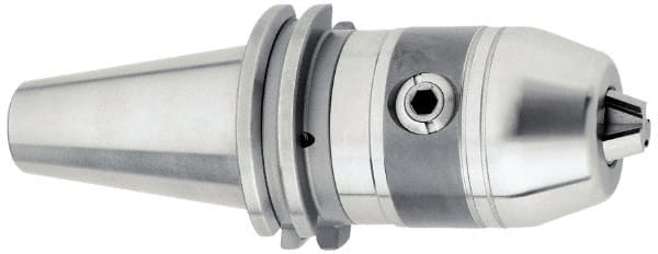 Accupro - CAT50, 1/32 to 1/2" Capacity, Integral Shank Drill Chuck - Keyed, Taper Shank, 54mm Sleeve Diam, 88mm Open Length - Exact Tooling