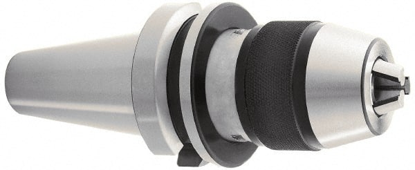 Accupro - BT40/110, 1/32 to 3/8" Capacity, Integral Shank Drill Chuck - Keyless, Taper Shank, 43mm Sleeve Diam, 109mm Open Length - Exact Tooling