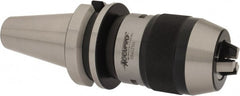 Accupro - BT40, 1/8 to 5/8" Capacity, Integral Shank Drill Chuck - Keyless, Taper Shank, 55mm Sleeve Diam, 105mm Open Length - Exact Tooling