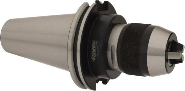 Accupro - CAT50, 1/8 to 5/8" Capacity, Integral Shank Drill Chuck - Keyless, Taper Shank, 55mm Sleeve Diam, 94mm Open Length - Exact Tooling