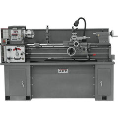 Jet - 13" Swing, 40" Between Centers, 230 Volt, Single Phase Bench Lathe - 5MT Taper, 2 hp, 60 to 1,240 RPM, 1-3/8" Bore Diam, 32" Deep x 45" High x 71" Long - Exact Tooling