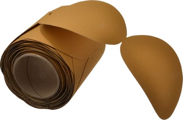3M - 6" Diam, 180 Grit Aluminum Oxide Adhesive PSA Disc - Very Fine Grade, Gold, F Weighted Backing, Flexible, Use with Random Orbital Sanders - Exact Tooling