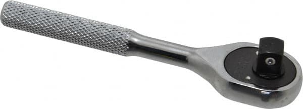 Proto - 3/8" Drive Pear Head Ratchet - Chrome Finish, 5" OAL, 24 Gear Teeth, Miniature/Stubby Head - Exact Tooling