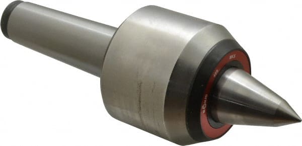 Rohm - MT5 Taper Shank, 3.74" Head Diam Live Center - 6,000 Max RPM, 3.32" Head Length, 1.65" Point Diam, 2.323" Point Len, 4,400 Lb Max Workpc, 11.01" OAL, Long Point - Exact Tooling