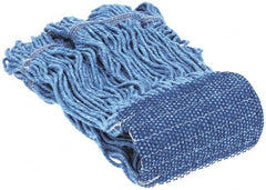 PRO-SOURCE - 5" Blue Head Band, Small Blended Fiber Loop End Mop Head - 4 Ply, Clamp Jaw Connection, Use for General Purpose - Exact Tooling
