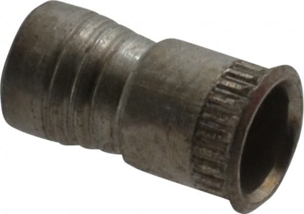 Made in USA - #4-40 UNC, Cadmium-Plated, Aluminum Knurled Rivet Nut Inserts - 0.03" to 0.09" Grip, 3/16" Drill Size, 0.211" Body Diam - Exact Tooling