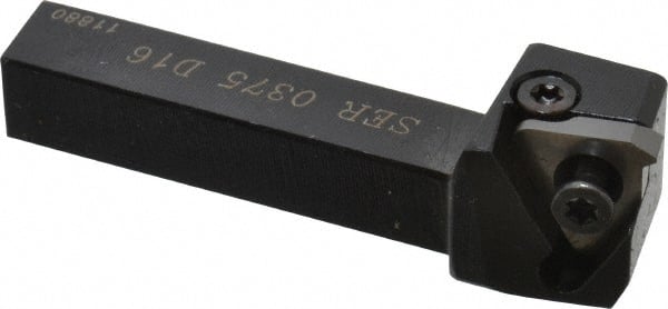 Carmex - External Thread, Right Hand Cut, 3/8" Shank Width x 0.38" Shank Height Indexable Threading Toolholder - 2-1/2" OAL, 16ER Insert Compatibility, SE Toolholder, Series SER - Exact Tooling