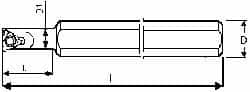 Carmex - Internal Thread, Left Hand Cut, 12mm Shank Width x 12mm Shank Height Indexable Threading Toolholder - 100mm OAL, 06IL Insert Compatibility, SI Toolholder - Exact Tooling