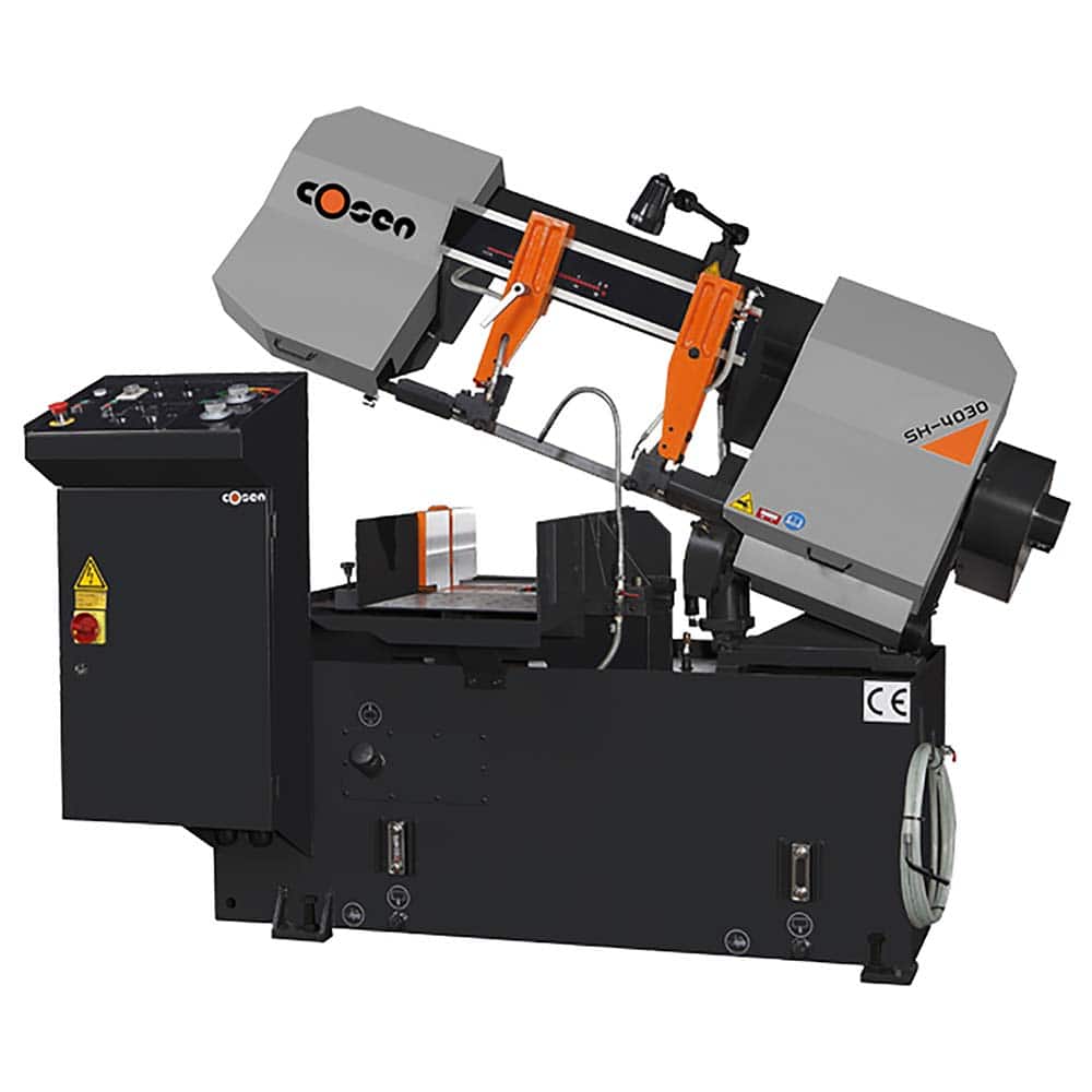 Cosen - Horizontal Bandsaws; Machine Style: Semi-Automatic ; Drive Type: Variable Frequency ; Angle of Rotation: 90 ; Maximum Capacity (Rectangular) (Inch): 12 x 15.7 ; Maximum Capacity (Rounds) (Inch): 12 ; Phase: 3 - Exact Tooling