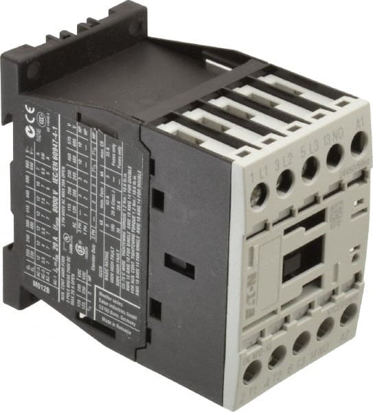 Eaton Cutler-Hammer - 3 Pole, 24 Coil VAC, 20 Amp, Nonreversible Open Enclosure IEC Contactor - 1 Phase hp: 1 at 115 V, 2 at 200 V, 2 at 230 V, 3 Phase hp: 10 at 460 V, 10 at 575 V, 3 at 200 V, 3 at 230 V, 12 Amp Inductive Load Rating Listed - Exact Tooling