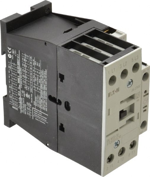 Eaton Cutler-Hammer - 3 Pole, 24 to 27 Coil VDC, 40 Amp, Nonreversible Open Enclosure IEC Contactor - 1 Phase hp: 3 at 115 V, 5 at 200 V, 5 at 230 V, 3 Phase hp: 10 at 200 V, 10 at 230 V, 20 at 460 V, 25 at 575 V, 32 Amp Inductive Load Rating Listed - Exact Tooling
