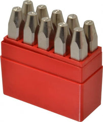 Pryor - 10 Piece, 3/16" Character Steel Stamp Set - Figures, Heavy Duty - Exact Tooling