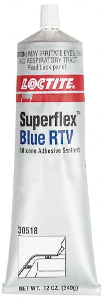 Loctite - 12 oz Tube Blue RTV Silicone Gasket Sealant - 500°F Max Operating Temp, 30 min Tack Free Dry Time, 24 hr Full Cure Time, Series 234 - Exact Tooling