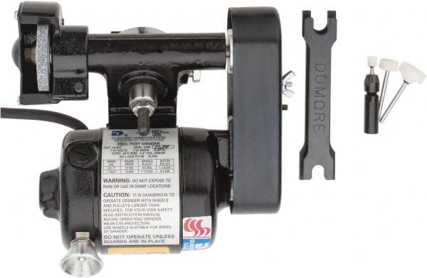 Dumore - Integral, Internal and External Spindle, Tool Post Grinder - 1/8, 7 Inch Lathe Swing Compatibility, 1/14 hp, 115 Volts, 1/4 Inch Spindle Hole Diameter - Exact Tooling