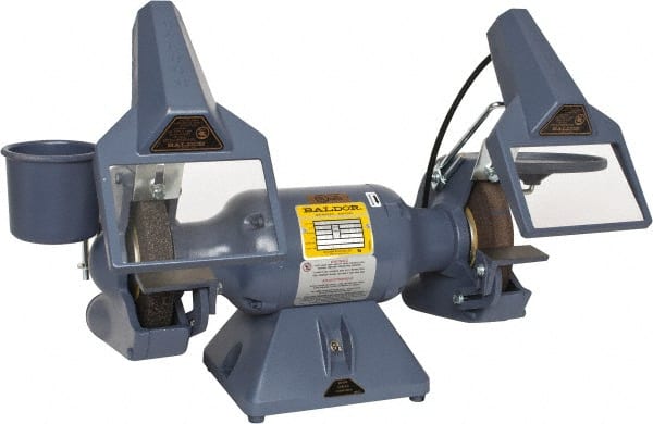 Baldor - 7" Wheel Diam x 1" Wheel Width, 1/2 hp Grinder - 5/8" Arbor Hole Diam, 1 Phase, 3,600 Max RPM, 115/230 Volts - Exact Tooling