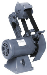 Baldor - 48 Inch Long x 2 Inch Wide Horizontal Belt Sanding Machine - 6,300 Ft./min Belt Speed, 1-1/2 Hp, Three Phase - Exact Tooling